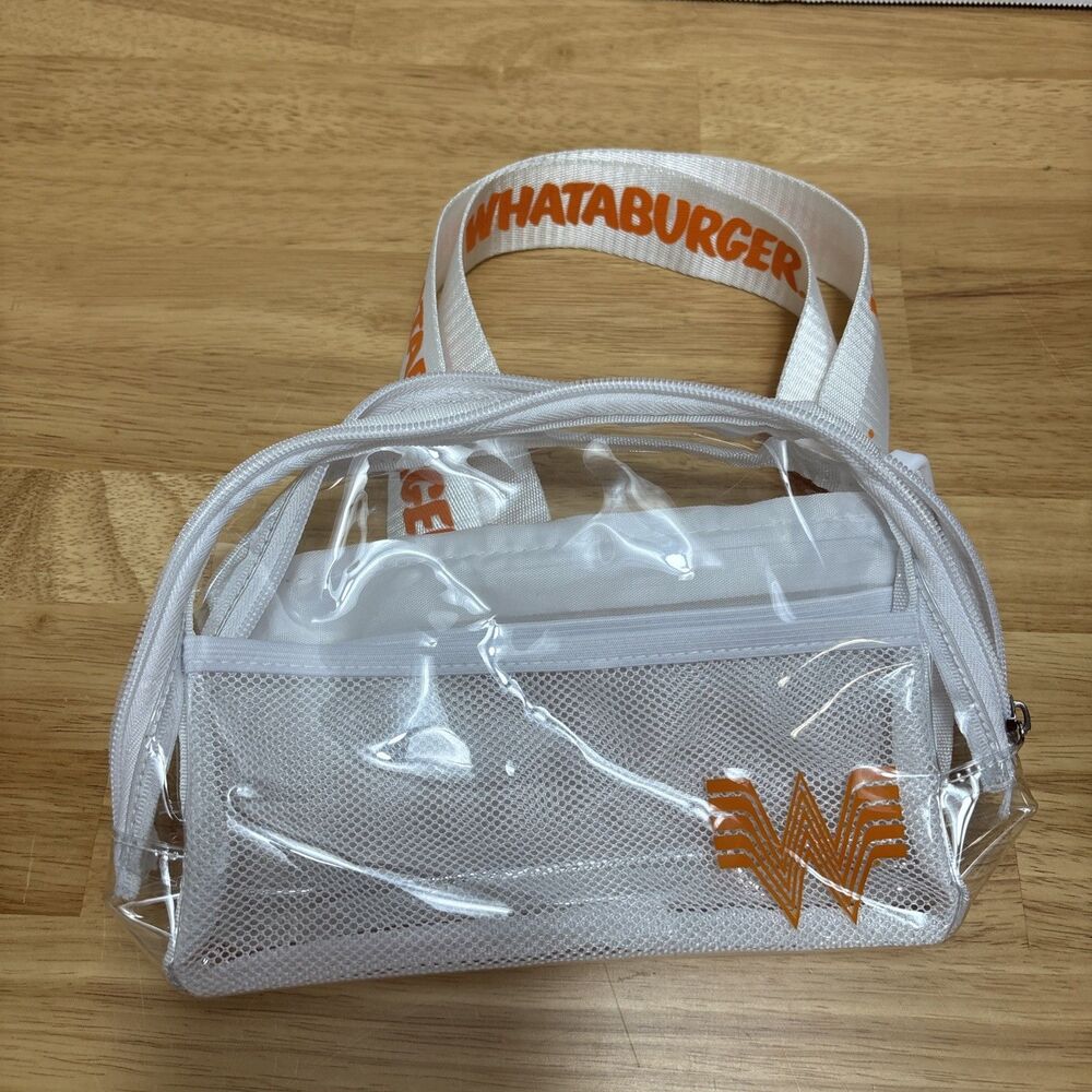 Whataburger Clear Fanny Pack White Orange Strap Collector Item Adjustable